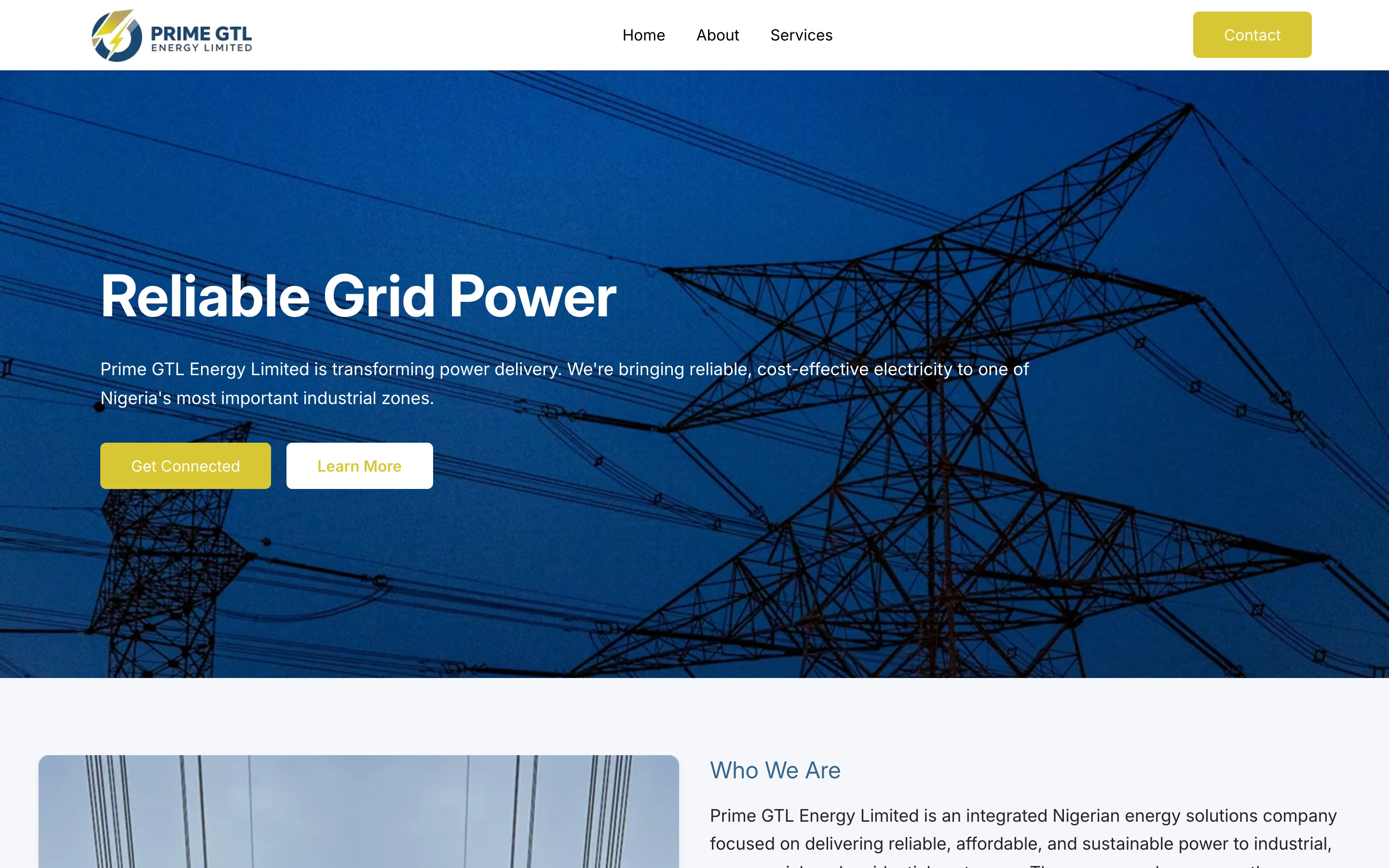 Prime GTL Energy homepage